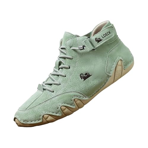 JXpxbao Alpaca Barfuss Schuhe, Alpaca Herren Damen Barfußschuhe Traillaufschuhe Fitnessschuhe Minimalistische Breiter Zehenbox Leder-Barfußschuh Unsex (Hellgrün,40) von JXpxbao
