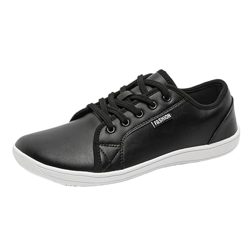 JXpxbao Barfussschuhe rutschfest Atmungsaktive Flache, Herren Barfussschuhe Herbst Minimalistische Trekkingschuhe Wanderschuhe (43,schwarz und weiß) von JXpxbao