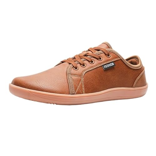 JXpxbao Barfussschuhe rutschfest Atmungsaktive Flache, Herren Barfussschuhe Herbst Minimalistische Trekkingschuhe Wanderschuhe (45,Braun) von JXpxbao