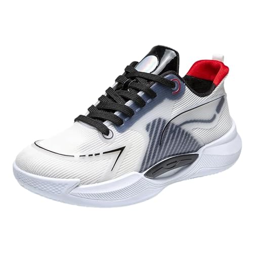 JXpxbao Basketballschuhe Für Herren Hohe Freizeitschuhe Bequemer Sportschuh Modischer Leichter Sneaker (Weiß Schwarz,40) von JXpxbao