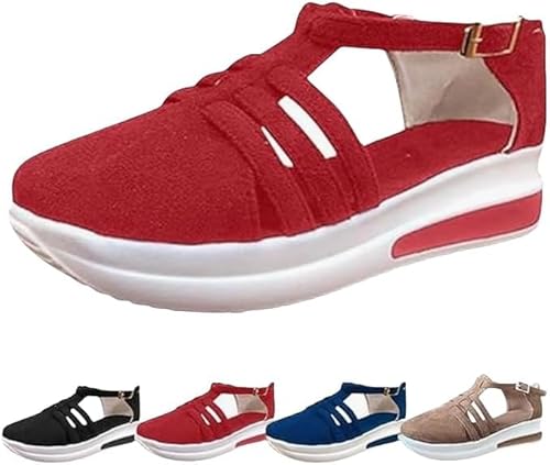JXpxbao Bequeme Sandalen für Frauen Dressy Braune Sandalen für Frauen Casual Sommerschuhe Casual Dressy (Rot,39) von JXpxbao