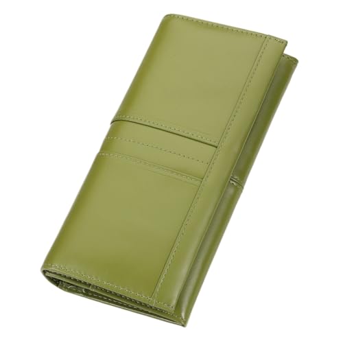 JXpxbao Best Schlanke Damen Geldbörse Mit RFID-Schutz Groß Vintage Portemonnaie Vegan Leder Brieftasche Mit Vielen Kartenfächer Und Münzfach (Grün) von JXpxbao
