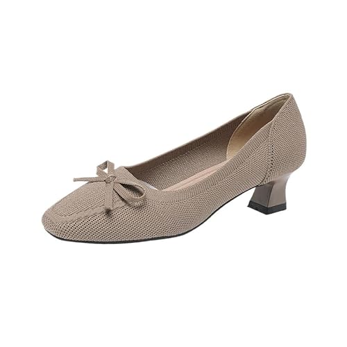 JXpxbao Bow-Knot Damen Spitzer Zehenbereich Flache SchuheTragen für die Arbeit Slip On Mokassins (apricot,42) von JXpxbao