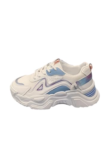 JXpxbao Chunky Turnschuhe Für Damen, Modische Plateau-Lässige Schuhe, Bequeme Keilabsatz Sneaker (39,Blau) von JXpxbao