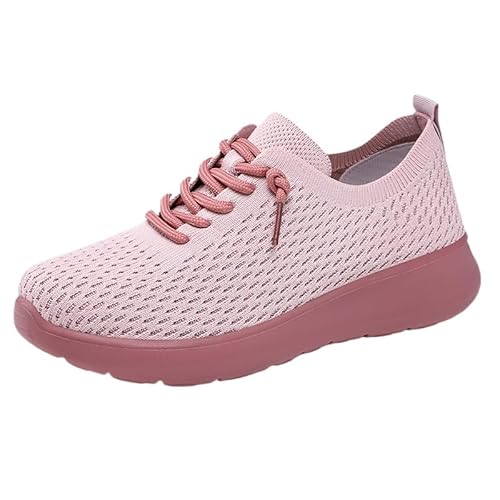 JXpxbao Chunky Turnschuhe für Damen, modische Plateau-Lässige Schuhe, Bequeme Keilabsatz Sneaker Atmungsaktiv und leicht (40,Rosa) von JXpxbao