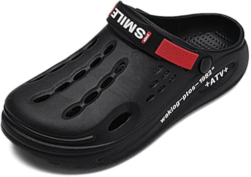 JXpxbao Clogs Hausschuhe Herren Sommer Hohl Latschen Atmungsaktiv Gartenschuhe Badeschuhe Strand Pantoffeln Aqua Slippers Gr.38-45 (8815 Black,43) von JXpxbao