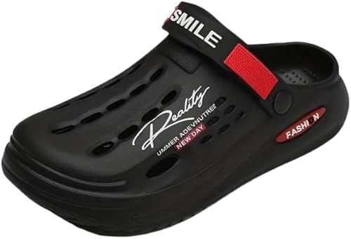 JXpxbao Clogs Hausschuhe Herren Sommer Hohl Latschen Atmungsaktiv Gartenschuhe Badeschuhe Strand Pantoffeln Aqua Slippers Gr.38-45 (8835 Black,45) von JXpxbao