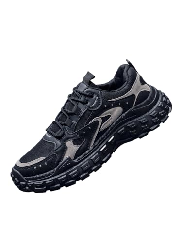 JXpxbao Cross-Country-Laufschuhe Herren Leichte Atmungsaktive rutschfeste Laufschuhe Outdoor Fitness Straßenlaufschuhe (Schwarz,40) von JXpxbao