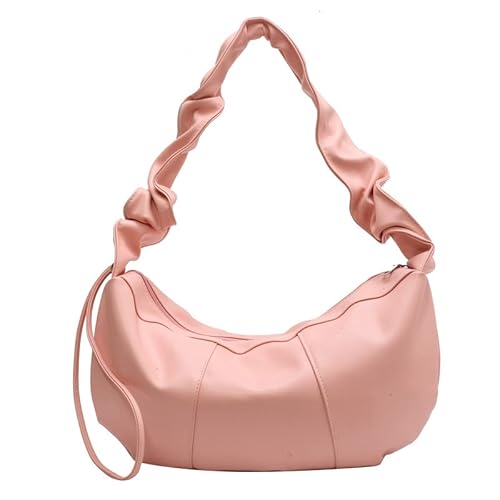 JXpxbao Crossbody Bag Damen Umhängetasche PU Schultertasche Moon Bag Stylische Halbmond Tasche Mit Verstellbarer Schultergurt Casual Handtasche Für Arbeit, Reisen, Alltag (Rosa) von JXpxbao