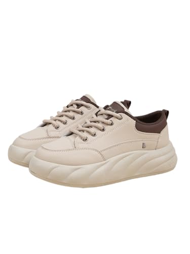 JXpxbao Damen Bequeme Laufschuhe Atmungsaktive Fitnessschuhe Sportschuhe Mit Zero-Drop-Sohlen Walkingschuhe rutschfeste Sneaker Gr. 35-39 (35,Khaki) von JXpxbao