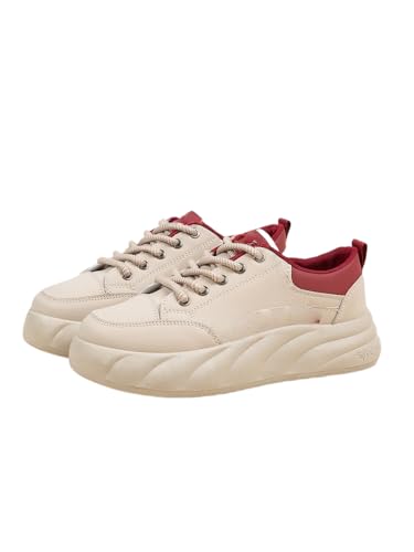 JXpxbao Damen Bequeme Laufschuhe Atmungsaktive Fitnessschuhe Sportschuhe Mit Zero-Drop-Sohlen Walkingschuhe rutschfeste Sneaker Gr. 35-39 (36,Rot) von JXpxbao