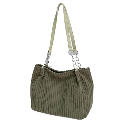JXpxbao Damen Cord Handtasche Casual Shopping Umhängetasche Mode Umhängetasche Tägliche Einkaufstasche (Grün) von JXpxbao