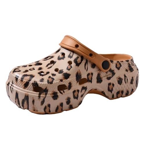 JXpxbao Damen Eva Plateau Schuhe - Leopard, rutschfeste, Ganzjahres-Fußbekleidung Mit Dicken Absätzen, Handwaschbar, Lässige Lebhafte Schuhe Eva Obermaterial (Leopardenmuster,39) von JXpxbao