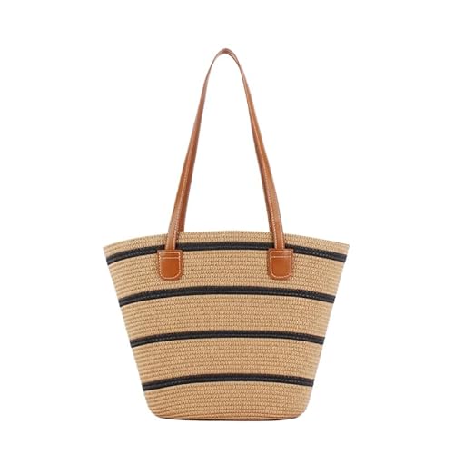 JXpxbao Damen Große Sommer Strand Stroh Tote Taschen Gewebt Schultertasche Reise Strand Hobo Handtasche Handgemachte Sommer Tasche Geflochten Boho Shopper Tasche (Braun-3) von JXpxbao