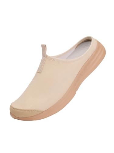JXpxbao Damen Herren Clogs Hausschuhe Herbst rutschfest Pantoletten Verdicken Warm Walking Schuhe Bequem Gartenschuhe für Unisex Weiche Freizeit 35-45 (45,Khaki) von JXpxbao