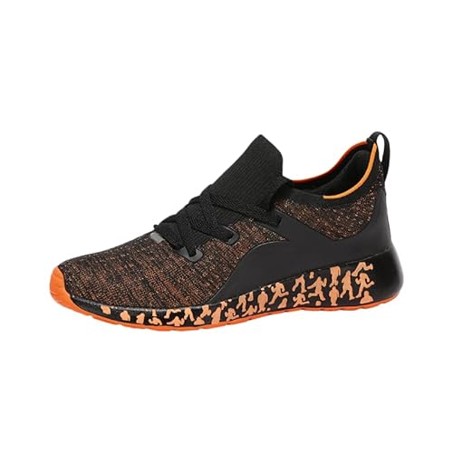 JXpxbao Damen Laufschuhe Turnschuhe Outdoor Sneaker mit + Leicht komfortabel Ergonomische orthopädische Schuhe (Schwarz Orange,37) von JXpxbao