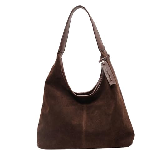 JXpxbao Damen Leder Hand-Tasche Shopper Schultertasche Hobo-Bag Henkeltasche Beuteltasche Silber (Kaffeefarbe) von JXpxbao