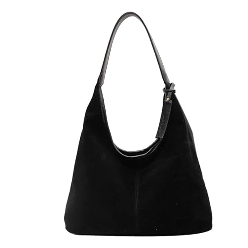 JXpxbao Damen Leder Hand-Tasche Shopper Schultertasche Hobo-Bag Henkeltasche Beuteltasche Silber (schwarz) von JXpxbao