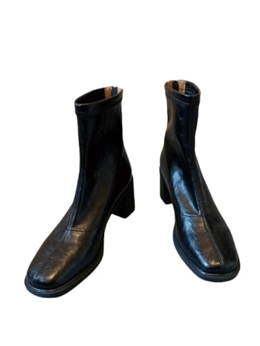 JXpxbao Damen-Lederstiefel Mit Gummisohle Stilvolle Funktionsstiefel Klassische Damen-Stiefeletten (Schwarz,39) von JXpxbao
