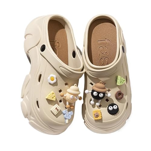 JXpxbao Damen Leichte Eva Clog Schuhe - Atmungsaktives Ventiliertes Design, Bequeme Flache Sohle Für Strand, Atmungsaktive Sommer-Clogs Für Damen - Lässige Einfarbige (Weiß1,38) von JXpxbao