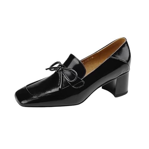 JXpxbao Damen Loafer Mokassins Slippers Niedrige Schuhe Klassische Loafer (Schwarz,36) von JXpxbao