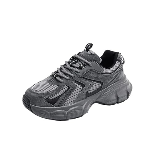 JXpxbao Damen Plateau Sneaker Retro Chunky Dad Schuhe Mesh Damen Hohe Plattform Chunky Turnschuhe Modische Farbblock Turnschuhe Für Alltag & Spaziergänge (Grau,38) von JXpxbao