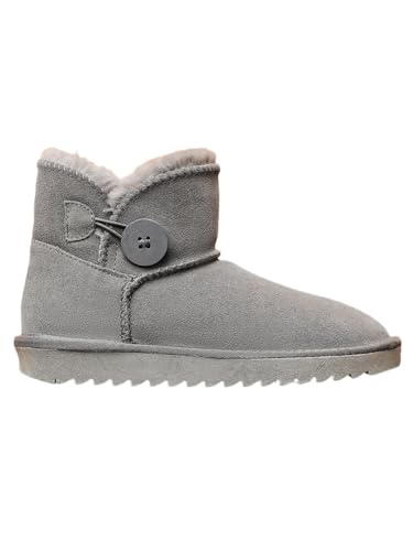 JXpxbao Damen Schlupfstiefel Warm Gefüttert Winter Boots Schneestiefel Winterschuhe Wildleder Winterstiefel Schneeschuhe (Grau,38) von JXpxbao