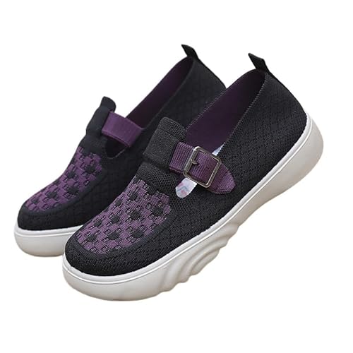JXpxbao Damen Slip on Sneaker 2025 Leichte Atmungsaktiv Sportschuhe Turnschuhe Bequem Freizeitschuhe Walking Schuhe Outdoor (schwarz,36) von JXpxbao