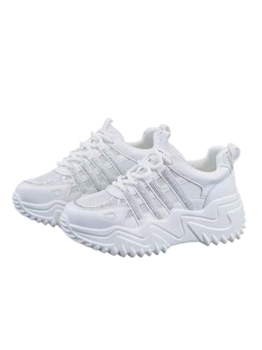 JXpxbao Damen Sneaker Atmungsaktiv Turnschuhe Leicht Laufschuhe Sportschuhe Freizeitschuhe (36,Weiß) von JXpxbao
