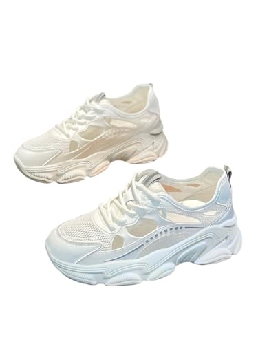JXpxbao Damen Sneaker Atmungsaktiv Turnschuhe Leicht Laufschuhe Sportschuhe Freizeitschuhe (38,Weiß) von JXpxbao