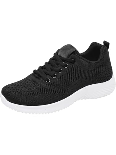 JXpxbao Damen Sneaker Atmungsaktiv Turnschuhe Leicht Laufschuhe Sportschuhe Freizeitschuhe (Schwarz,36) von JXpxbao
