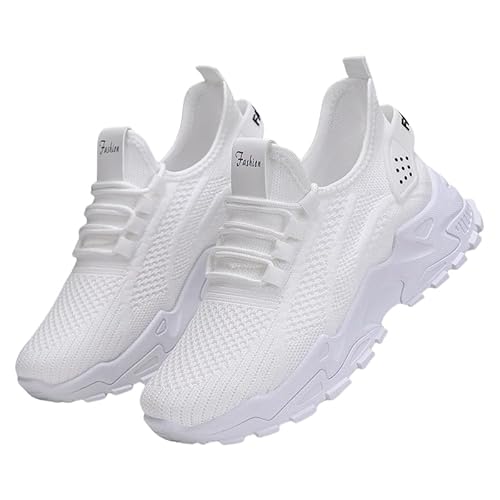 JXpxbao Damen Sneaker Atmungsaktiv Turnschuhe Leicht Laufschuhe Sportschuhe Freizeitschuhe Alle Jahreszeiten Gr.36-43 (Weiß,39) von JXpxbao