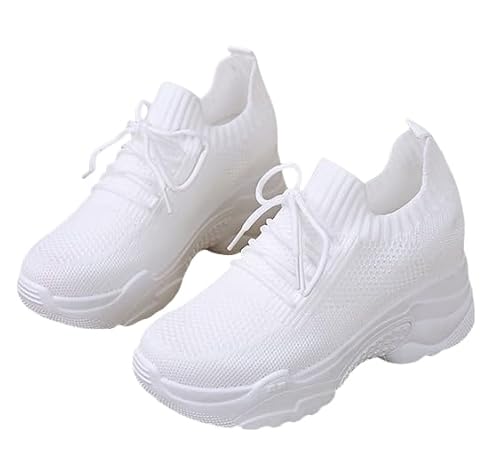 JXpxbao Damen Sneaker Orthopädische Weite Schuhe Sommer Ortho Care Fußgewölbestütze Freizeit Sportschuhe Diabetikerschuhe Mit Verstellbarem Nurse Plateauschuhe (weiß,35) von JXpxbao