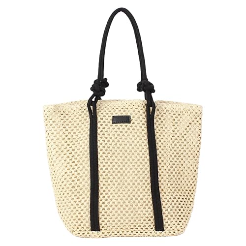 JXpxbao Damen Sommer Stroh Strandtasche Groß Umhängetasche Shopper Handtasche Crossbody Strohtasche Reisetasche Beach Tote Bag Für Reisen Einkaufen Und Urlaub (Beige-A) von JXpxbao