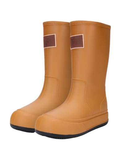 JXpxbao Damen Wasserdichte Gummistiefel, Mittelhohe Stiefel, Gartenschuhe, Rosa/schwarz, 36-39EU (38,Khaki) von JXpxbao