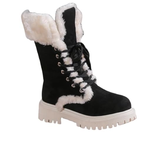 JXpxbao Damen Winterstiefel Gefütterte Stiefel Warme Schneestiefel Winterstiefel Outdoorstiefel (Schwarz,40) von JXpxbao