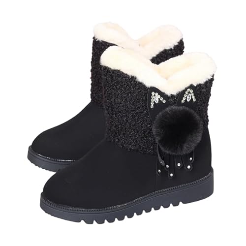 JXpxbao Damen Winterstiefel Gefütterte Stiefel Warme Schneestiefel Winterstiefel Outdoorstiefel (Schwarz 2,39) von JXpxbao
