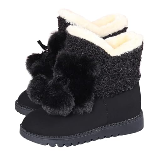 JXpxbao Damen Winterstiefel Gefütterte Stiefel Warme Schneestiefel Winterstiefel Outdoorstiefel (Schwarz 3,38) von JXpxbao