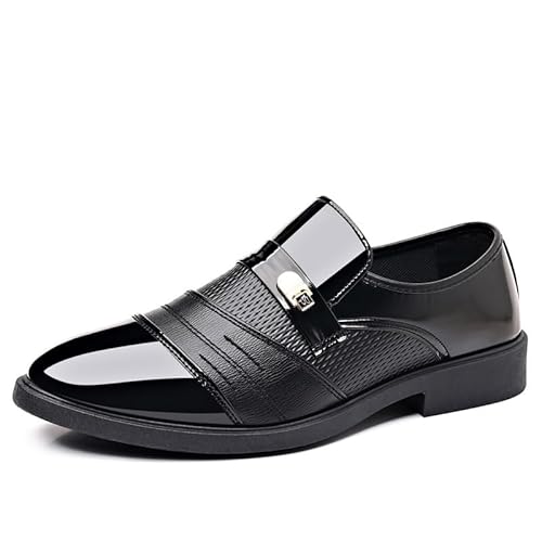 JXpxbao Derby Schuhe Herren Oxford Anzugschuhe Lederschuhe Business Schuhe Formale Brogues Schnürschuhe Klassischer Leder Mokassins EU 37-48 (Schwarz,42) von JXpxbao