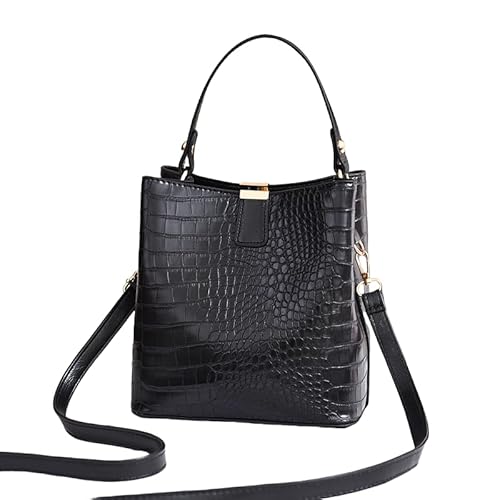 JXpxbao Edles Krokodilmuster-Design Damenmode-Handtasche Mehrschichtige Mini-Umhängetasche Für Dates Und Partys Geeignet (schwarz) von JXpxbao