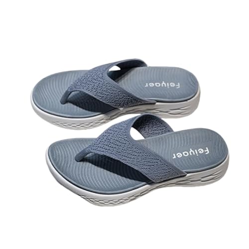 JXpxbao Flip Flops Damen Weich Webmuster Stoff Badelatschen Yoga Matte Fußbett Sandalen Sommer Strand Zehentrenner Rutschfest Orthopädische Badesandalen Frauen (blau,40) von JXpxbao