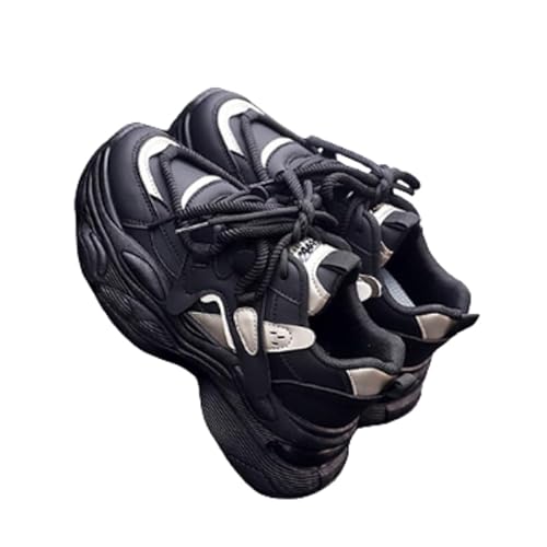 JXpxbao Für Damen Chunky Turnschuhe Walking Dad Sneakers (35,Schwarz) von JXpxbao