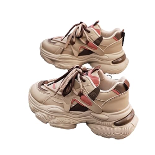 JXpxbao Für Damen Chunky Turnschuhe Walking Dad Sneakers (36,Khaki) von JXpxbao