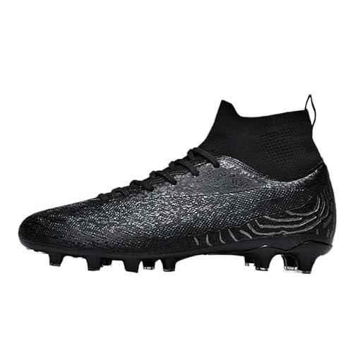 JXpxbao Fußballschuhe Herren Spike Cleats Athletics Spikes Fußballschuhe Unisex-Kinder Trainingsschuhe Professionelle Turnschuhe Outdoor Sport Fußball Stiefel Wettkampf (36,Schwarz 1) von JXpxbao