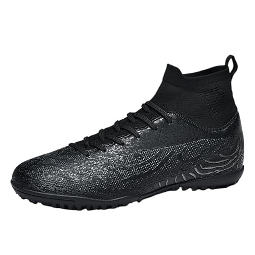 JXpxbao Fußballschuhe Herren Spike Cleats Athletics Spikes Fußballschuhe Unisex-Kinder Trainingsschuhe Professionelle Turnschuhe Outdoor Sport Fußball Stiefel Wettkampf (41,Schwarz 2) von JXpxbao