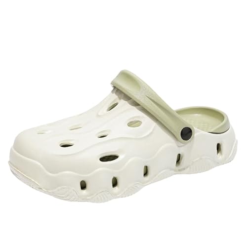 JXpxbao Gartenclogs Herren Gartenschuhe Damen - Gartenclogs Damen Unisex Leicht Gummischuhe Sommer Garten Clogs Herren Unisex Clogs Für Erwachsene (grau-grün,38) von JXpxbao