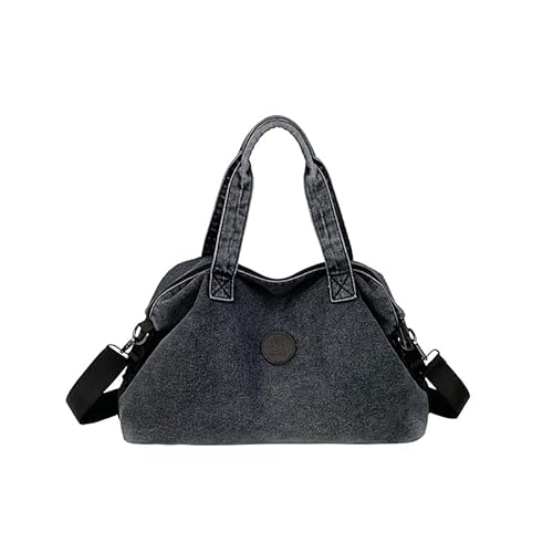JXpxbao Große Denim Handtasche Frauen Tasche Shopper Tasche Tote Bag Damen Schulter Messenger Taschen Weibliche Große Kapazität Reise Tragetaschen Sporttasche Für Damen (Schwarz) von JXpxbao