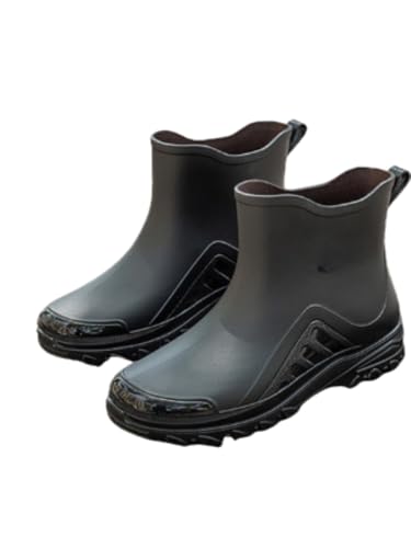 JXpxbao Gummistiefel Herren, Regenstiefel Herren Stiefel Wasserdicht Regenschuhe Anti-Rutsch Halbhohe Gartenstiefel kurz (Schwarz,42) von JXpxbao