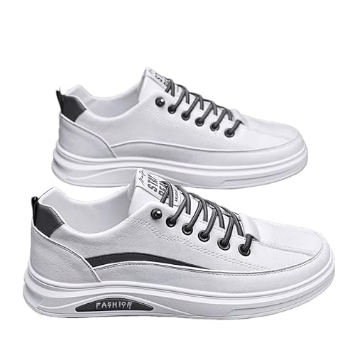 JXpxbao Handballschuhe Herren Warme atmungsaktive Mesh Schuhe Sport Casual Trainer Stoff rutschfeste Schuhe Herren Turnschuhe Klein Sneaker (39,Weiße Asche) von JXpxbao