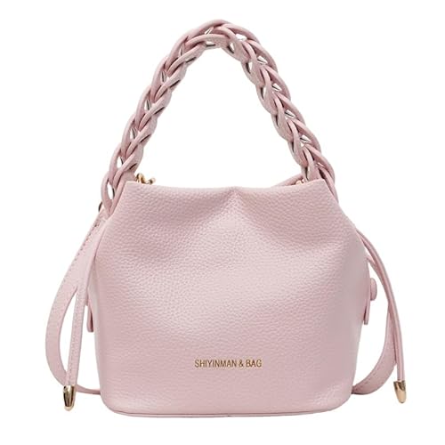 JXpxbao Handtasche Damen Kleine Tasche Leder Henkeltasche Damen-Henkeltaschen Hobo Bag Handtaschen Taschen Schultertaschen Umhängetasche Kordelzug Schultertasche Handy Party Tasche Abendtasche (Rosa) von JXpxbao